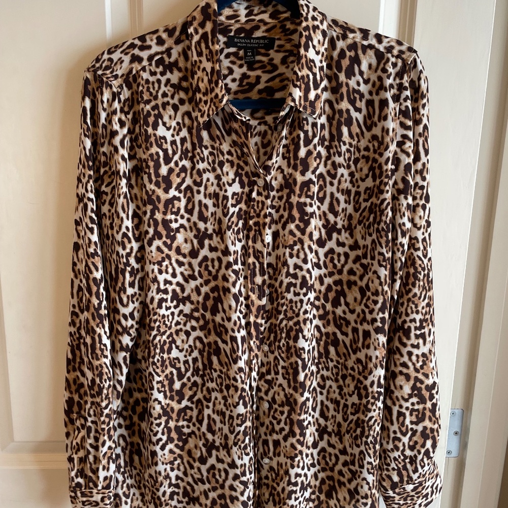 Banana Republic Leopard Print Blouse